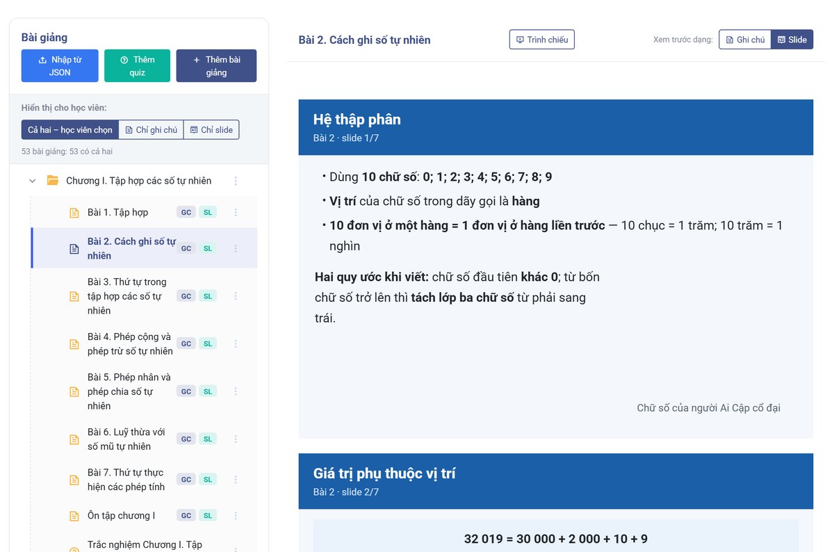 Bài giảng có bản ghi chú và bản slide